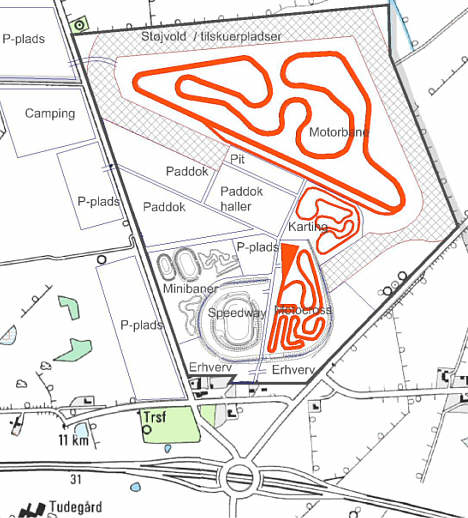 Plan over det nye motorsportsanlæg. (Foto: Esbjerg Kommune)